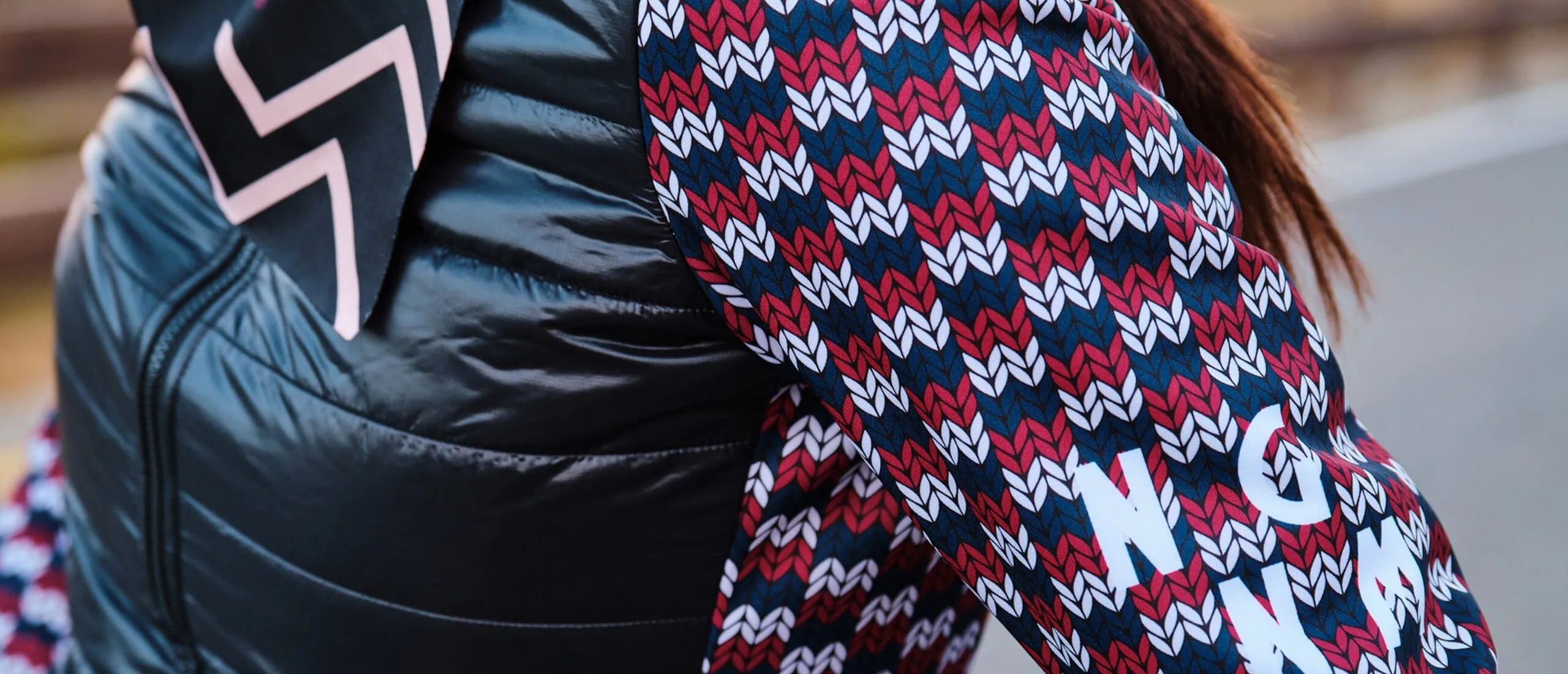 Winter Performance Puff Jacket - Red Navy Blue