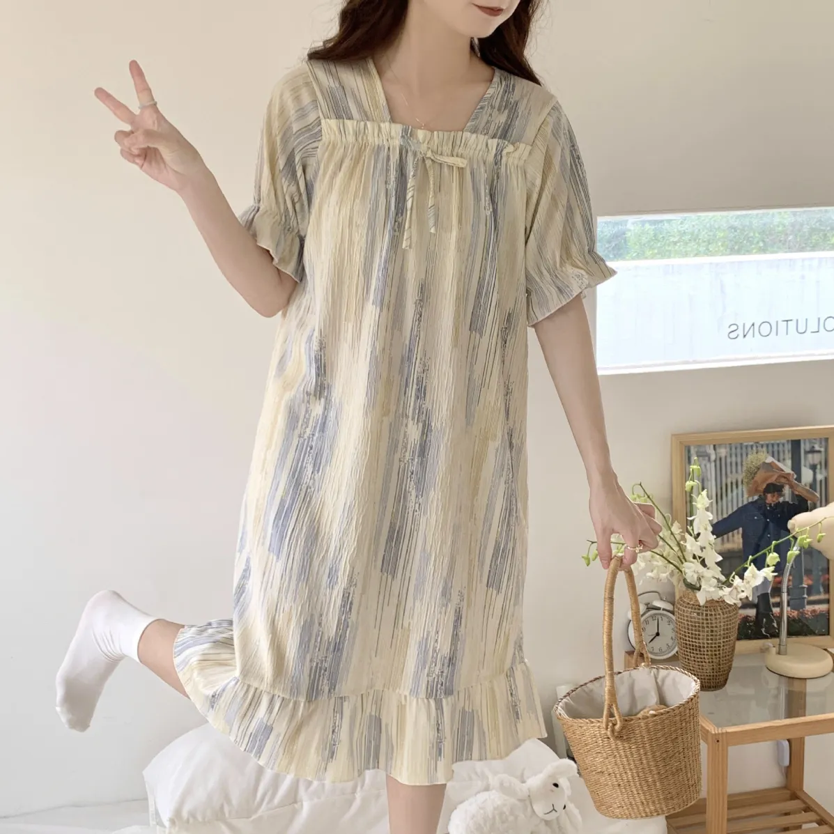 Women Cotton Blend Nightgown