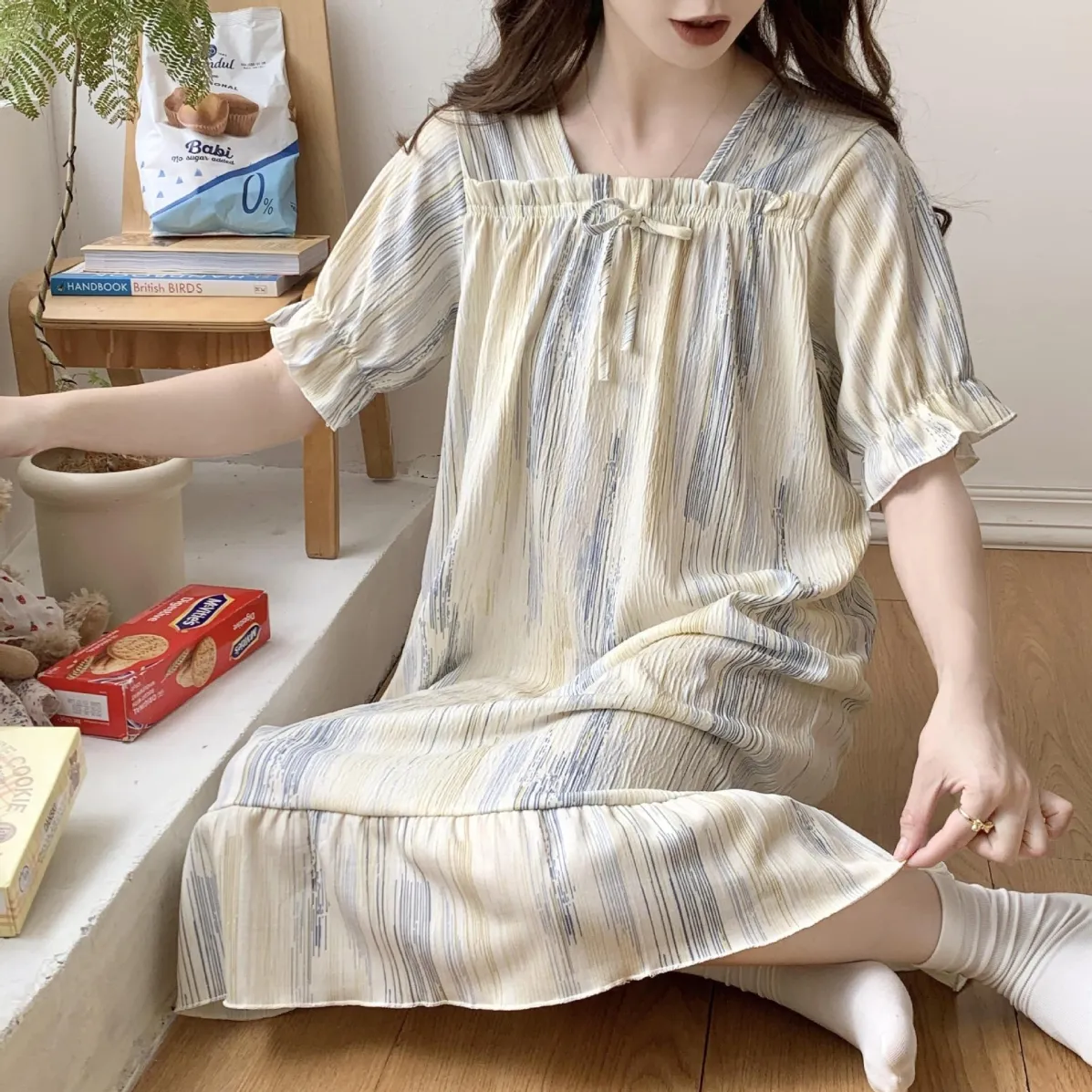 Women Cotton Blend Nightgown