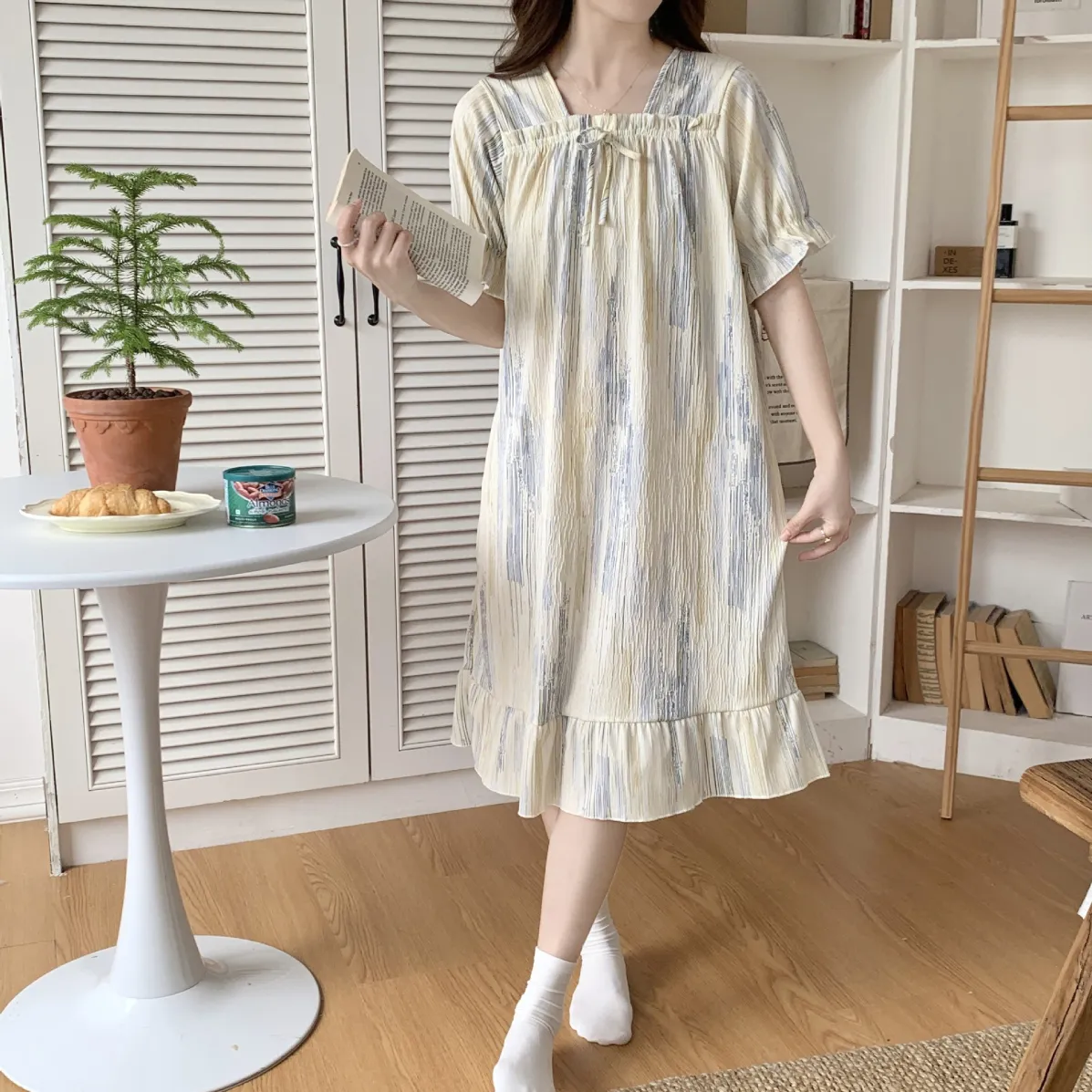 Women Cotton Blend Nightgown