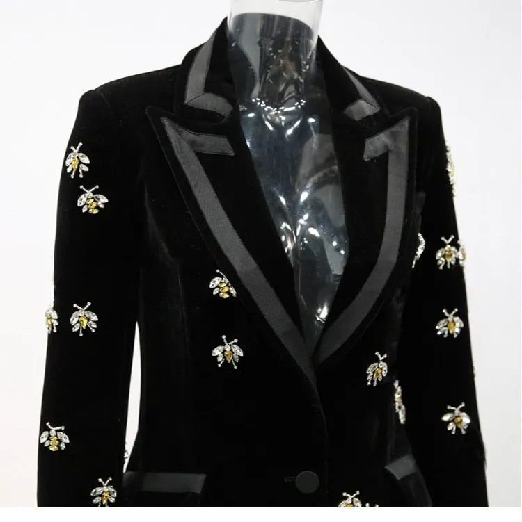 Women high waist pocket jacket mid length