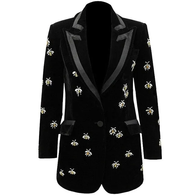 Women high waist pocket jacket mid length