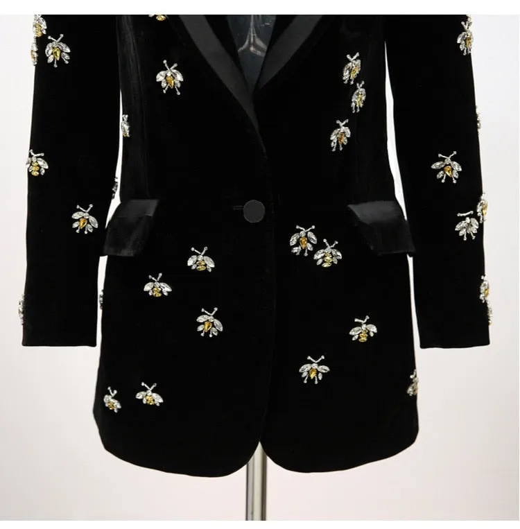 Women high waist pocket jacket mid length