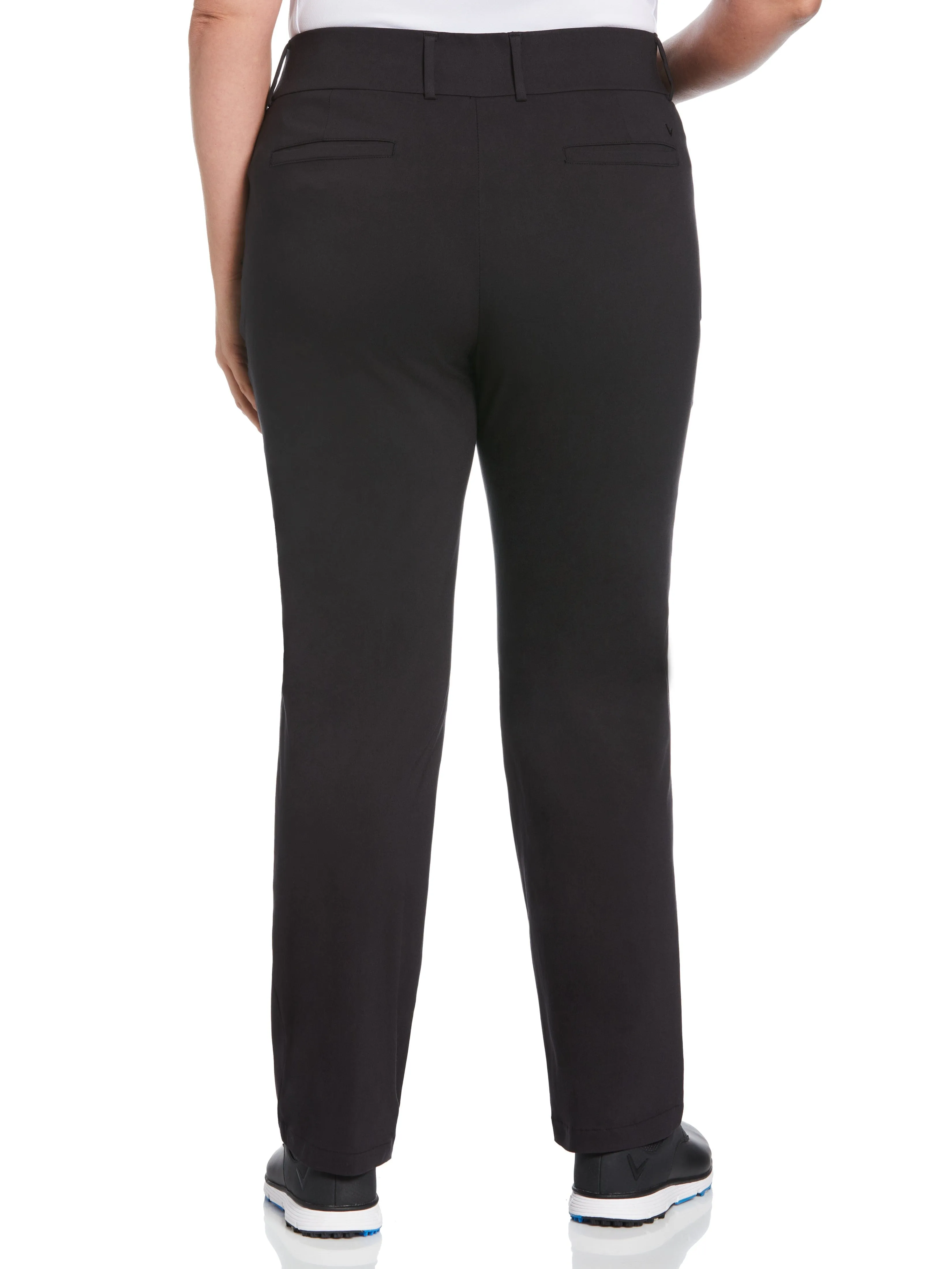 Womens Plus Pull-On Stretch Tech Flat Front Golf Pant
