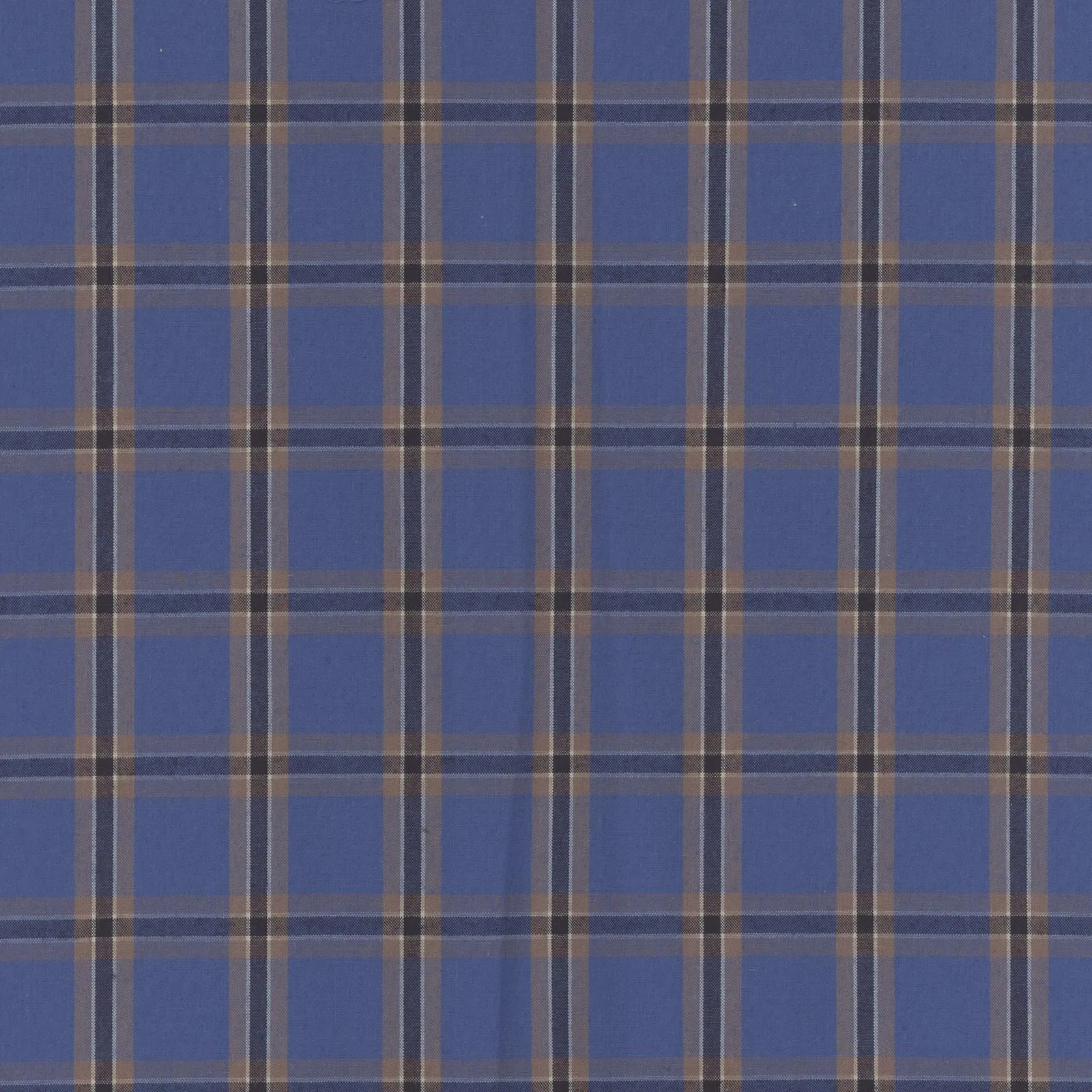 Wrangler Men's Long Sleeve Logo Shirt Blue / Tan Plaid 2318987