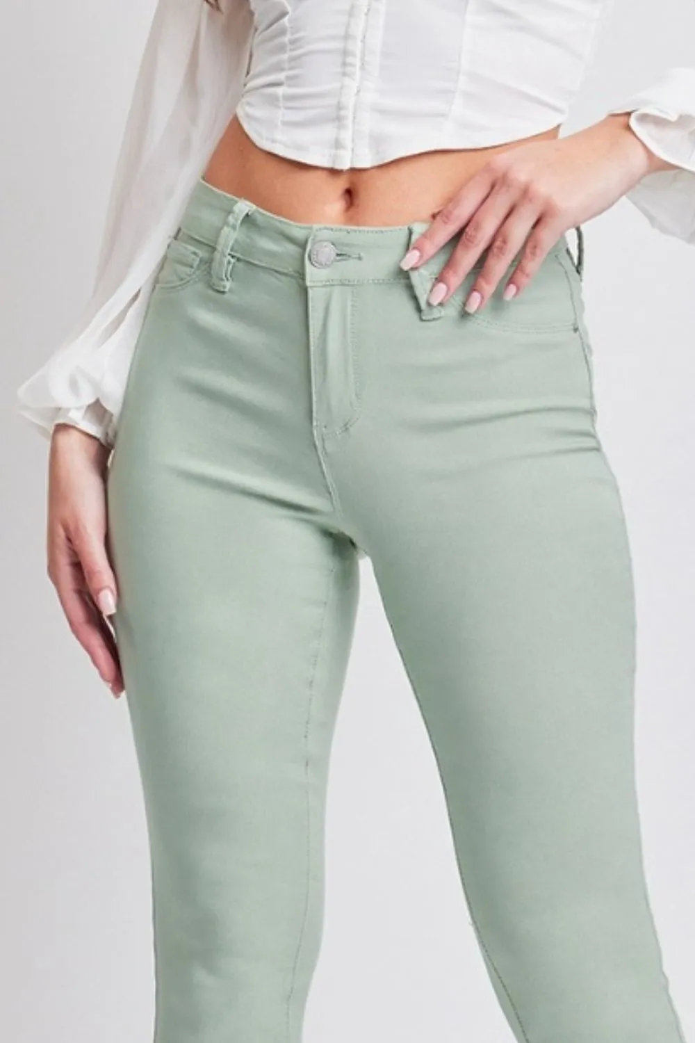 YMI Hyperstretch Mid-Rise Skinny Jeans in Jade