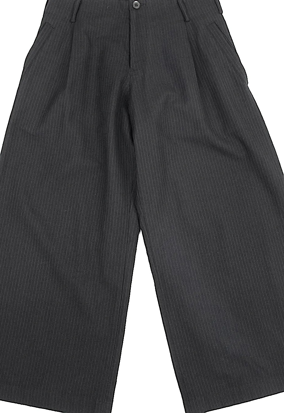 Yohji Yamamoto Japan. NOIR. Black Wool Pinstripe Super Wide Pants
