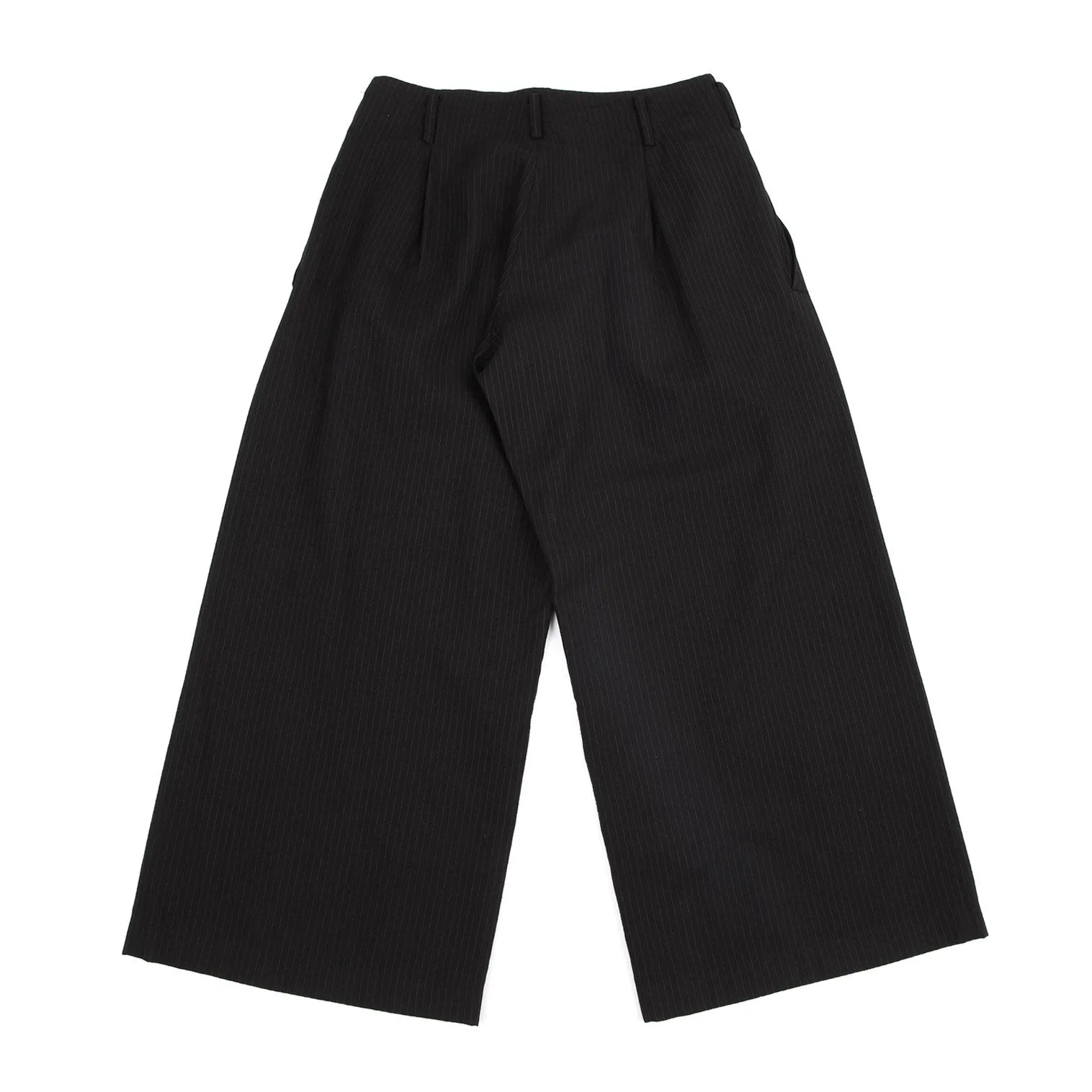 Yohji Yamamoto Japan. NOIR. Black Wool Pinstripe Super Wide Pants