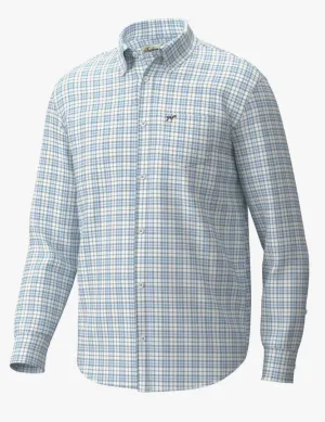 Youth Hadley Luxe Lite LS Button Down- Harvey Plaid Pewter & Light Blue