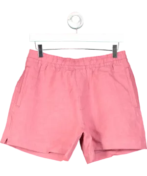 ZARA Pink Linen Viscose Pleated Bermuda Shorts UK S