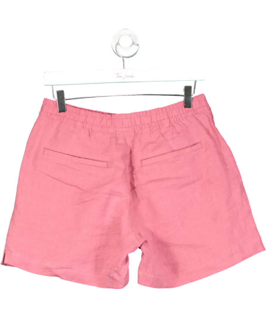 ZARA Pink Linen Viscose Pleated Bermuda Shorts UK S