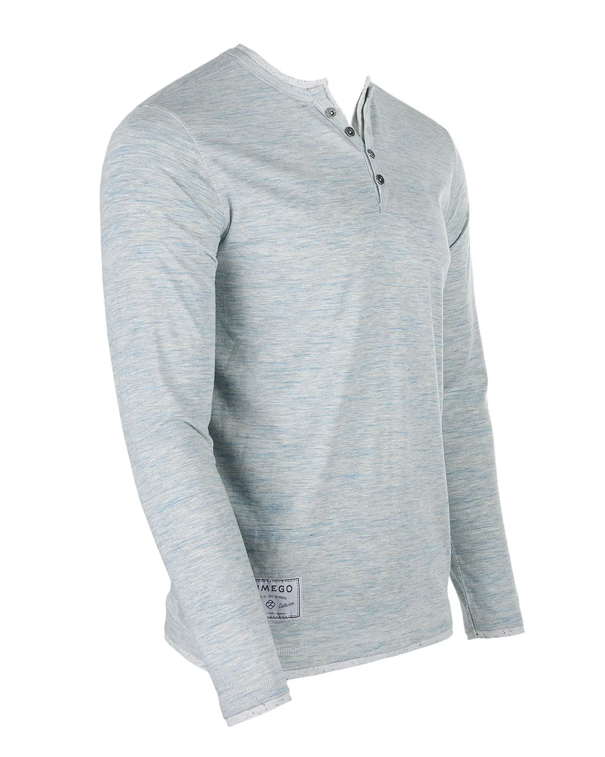 ZIMEGO Men's Long Sleeve Double Layered Y-Neck Fashion Henley - ZGLS247