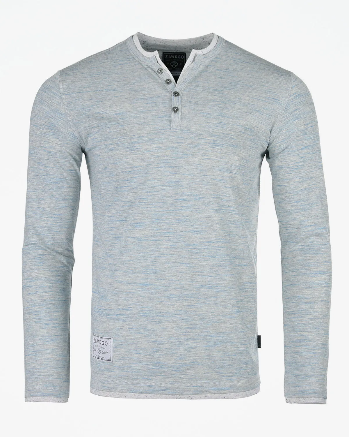 ZIMEGO Men's Long Sleeve Double Layered Y-Neck Fashion Henley - ZGLS247