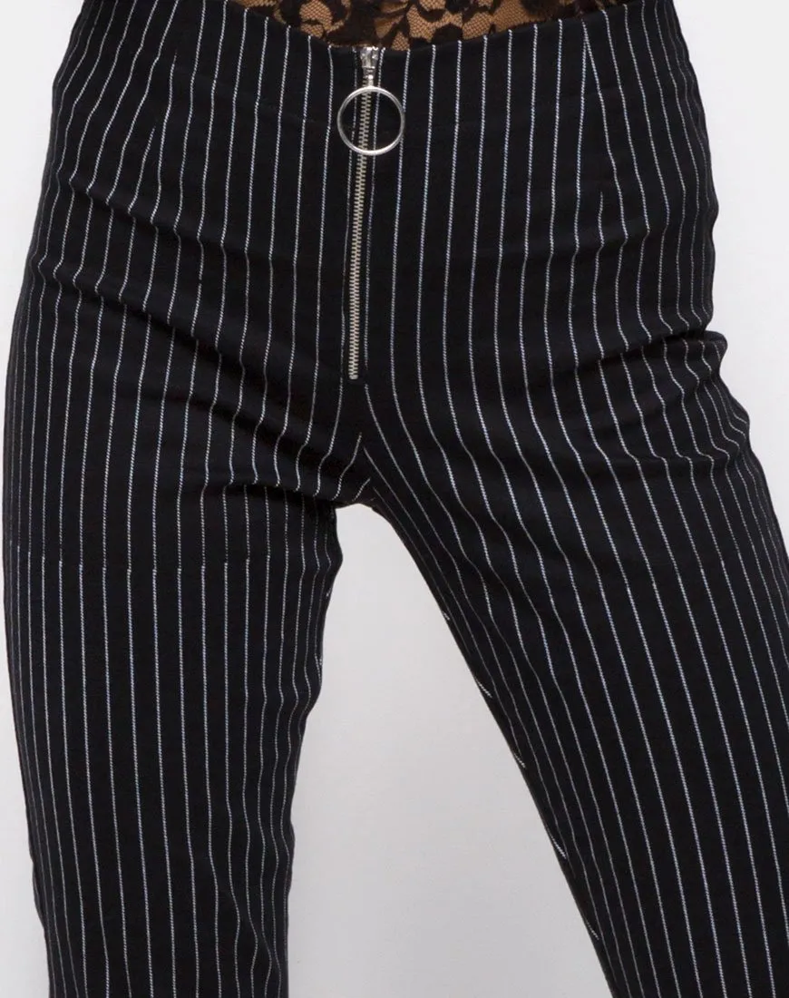 Zolia Trouser in Pinstripe Black